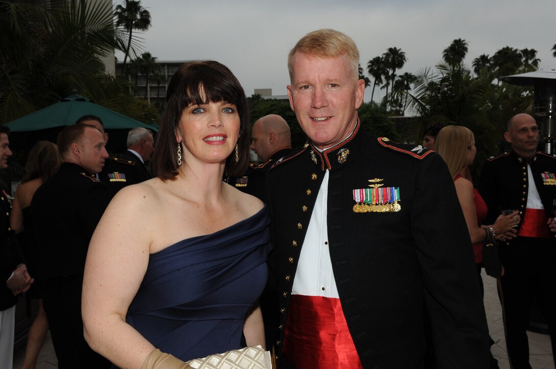 Guests stand for a photo at the Marine Corps Aviation Association dinner in San Diego, Ca. on May 22, 2011. (Official Marine Corps Photo by Lance Cpl. Scott R Picklesimer/Released)